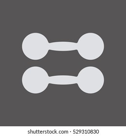 Dumbbell  icon,  isolated. Flat  design.