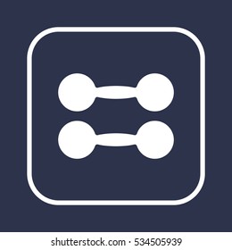 Dumbbell  icon,  isolated. Flat  design.