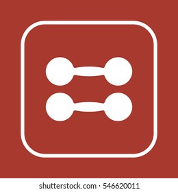 Dumbbell  icon,  isolated. Flat  design.
