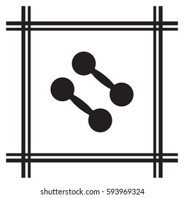 Dumbbell   icon,  isolated. Flat  design.   