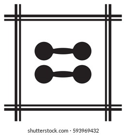Dumbbell  icon,  isolated. Flat  design.