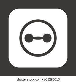 Dumbbell  icon,  isolated. Flat  design.