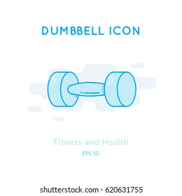 Dumbbell icon isolated on white. Sports equipment vector logo. Modern pictogram for web graphics