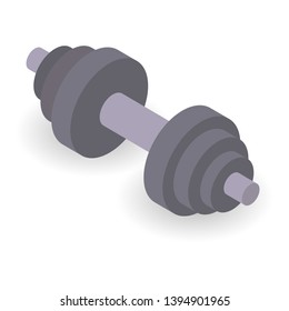 Dumbbell icon. Isometric of dumbbell vector icon for web design isolated on white background