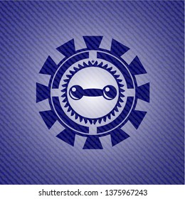 dumbbell icon with jean texture