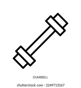 dumbbell icon. Line Art Style Design Isolated On White Background