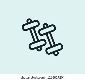 Dumbbell icon line isolated on clean background. Dumbbell icon concept drawing icon line in modern style. Vector illustration for your web mobile logo app UI design.