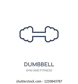 Dumbbell icon. Dumbbell linear symbol design from Gym and Fitness collection. Simple outline element vector illustration on white background