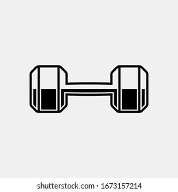 Dumbbell icon logo design. weight training equipment symbol.