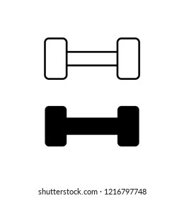Dumbbell icon in modern flat design isolated on white background, barbell vector illustration for web site or mobile app