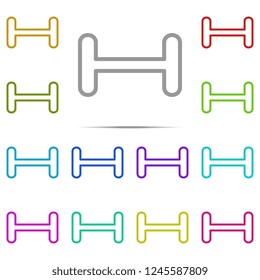 dumbbell icon in multi color. Simple outline vector of web, minimalistic set for UI and UX, website or mobile application