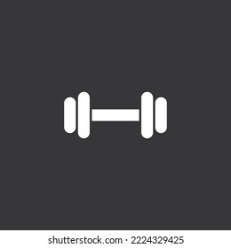 Dumbbell icon on grey background