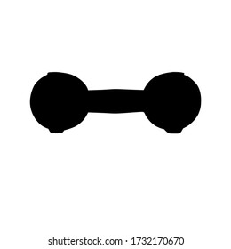 Dumbbell icon on white background. Silhouette vector design.