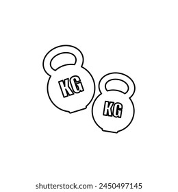 Hantel-Symbol auf weißem Hintergrund, Sportwerkzeug, Vektorillustration