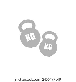 Hantel-Symbol auf weißem Hintergrund, Sportwerkzeug, Vektorillustration