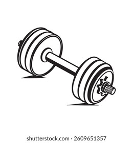 dumbbell icon on white background