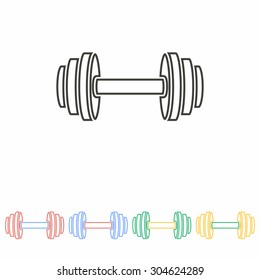 Dumbbell  icon  on white background. Vector illustration.