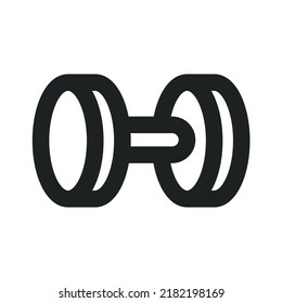 Dumbbell Icon with Outline Style