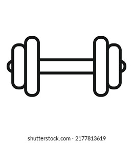 Dumbbell icon outline vector. Food diet. Health exercise