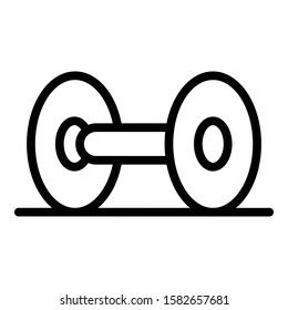 Dumbbell icon. Outline dumbbell vector icon for web design isolated on white background