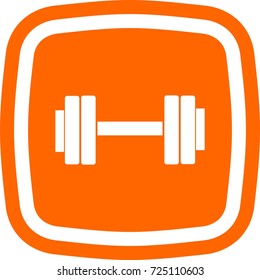 Dumbbell icon, oval square  sign.