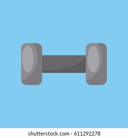 dumbbell icon over blue background. vector illustration
