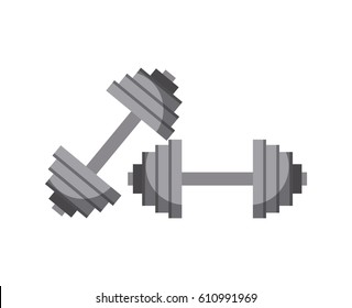 dumbbell icon over white background. vector illustration