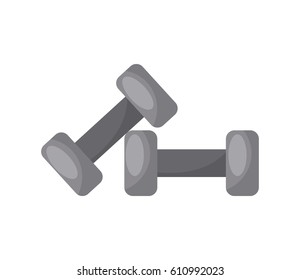 dumbbell icon over white background. vector illustration