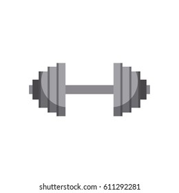 dumbbell icon over white background. vector illustration