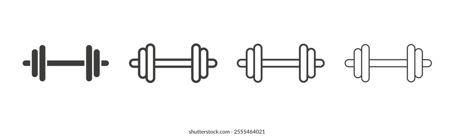 Dumbbell icon pack. vector illustration