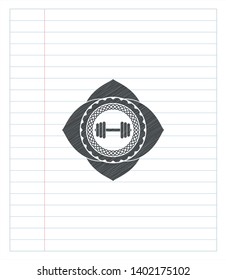 dumbbell icon penciled. Vector Illustration. Detailed.