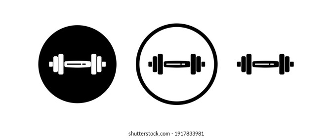 Dumbbell icon set. Vector illustration icon. Simple design