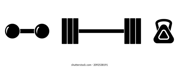 dumbbell icon set, dumbbell vector set sign symbol