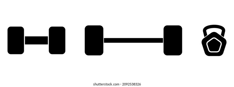 dumbbell icon set, dumbbell vector set sign symbol
