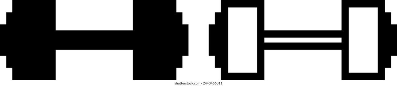 dumbbell icon, sign, or symbol in glyph and line style isolated on transparent background. Vector illustration