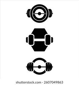 Dumbbell Icon Silhouette Vector Set