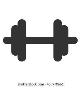 Dumbbell icon. Simple flat logo of dumbbell isolated on white background. Vector illustration.