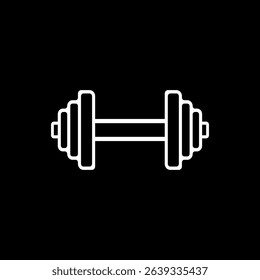 Dumbbell Icon Simple Line Art Design for Fitness and Exercise