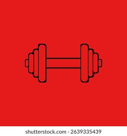 Dumbbell Icon Simple Line Art Design for Fitness and Exercise