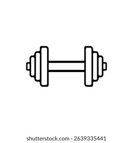 Dumbbell Icon Simple Line Art Design for Fitness and Exercise