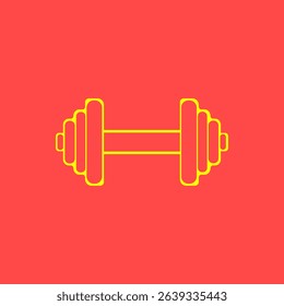 Dumbbell Icon Simple Line Art Design for Fitness and Exercise