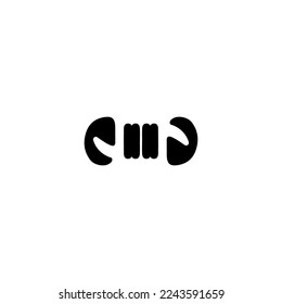 Dumbbell icon. Simple style fitness sport company big sale poster background symbol. Fitness sport logo design element. T-shirt printing. Vector for sticker.