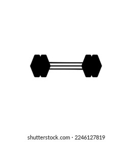 Dumbbell icon. Simple style fitness sport company big sale poster background symbol. Fitness sport logo design element. T-shirt printing. Vector for sticker.