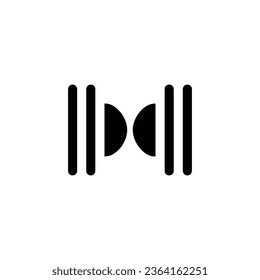 Dumbbell icon. Simple style fitness sport company big sale poster background symbol. Fitness sport logo design element. T-shirt printing. Vector for sticker.