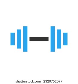 Dumbbell icon solid blue black colour sport illustration vector element and symbol perfect.