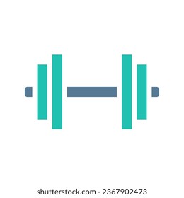 Dumbbell icon solid green light grey sport illustration vector element and symbol perfect.