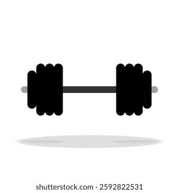 Dumbbell icon. Sports. Black icon on a white background. EPS10