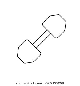 A dumbbell icon for sports on a white background. Vector sports logo.