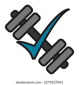 Dumbbell icon. Strength. Health. Agreement, exercise.