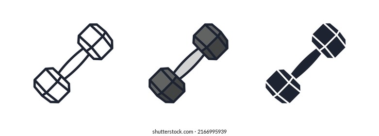 dumbbell icon symbol template for graphic and web design collection logo vector illustration